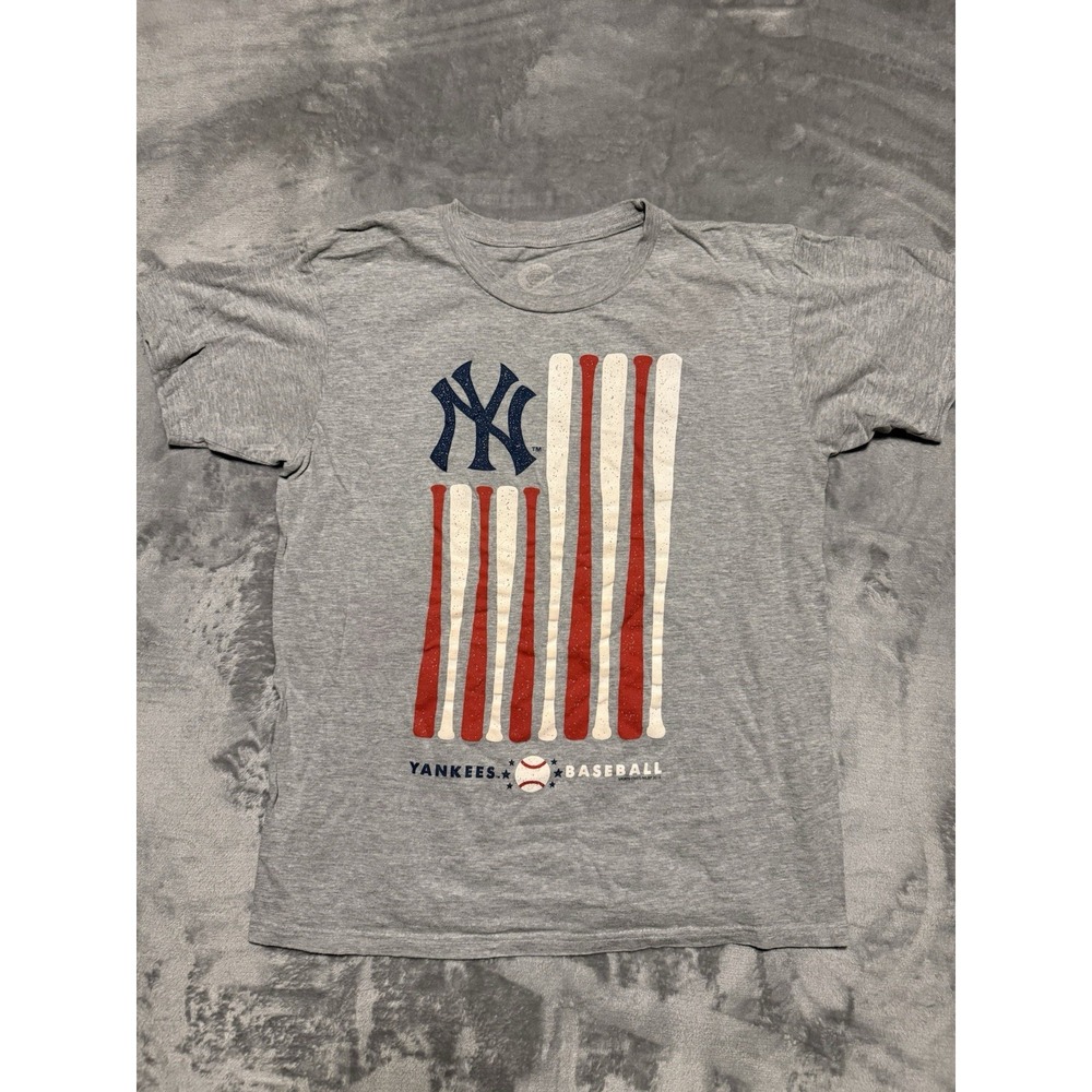 New York Mets Shirt Adult Medium Gray 4th of July Flag Sports Crate USA Baseball